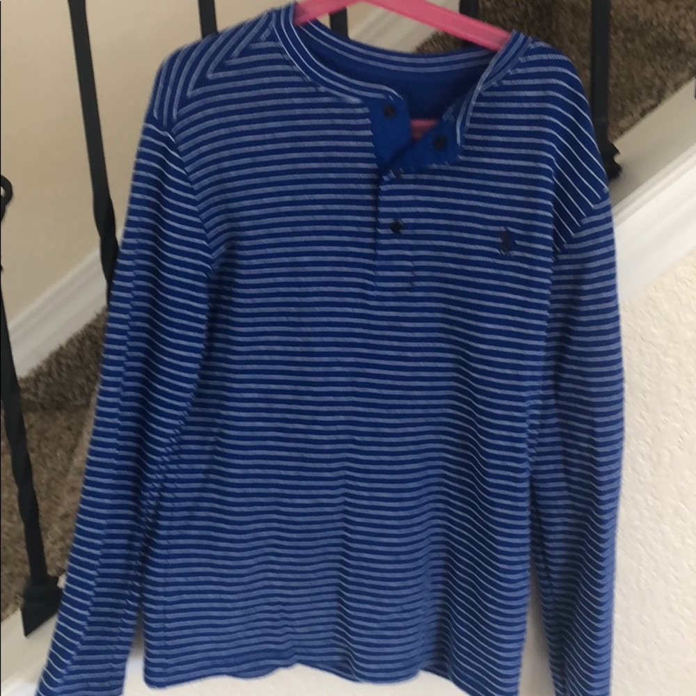 EEUC- Boys polo long sleeve Henley- size 10/12